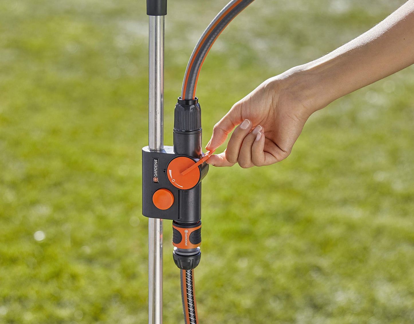 Gardena Garden Shower trio shower with 2 spray modes (shower spray/mist) Water flow control valve, removable shower head with 1.3 m connection hose,