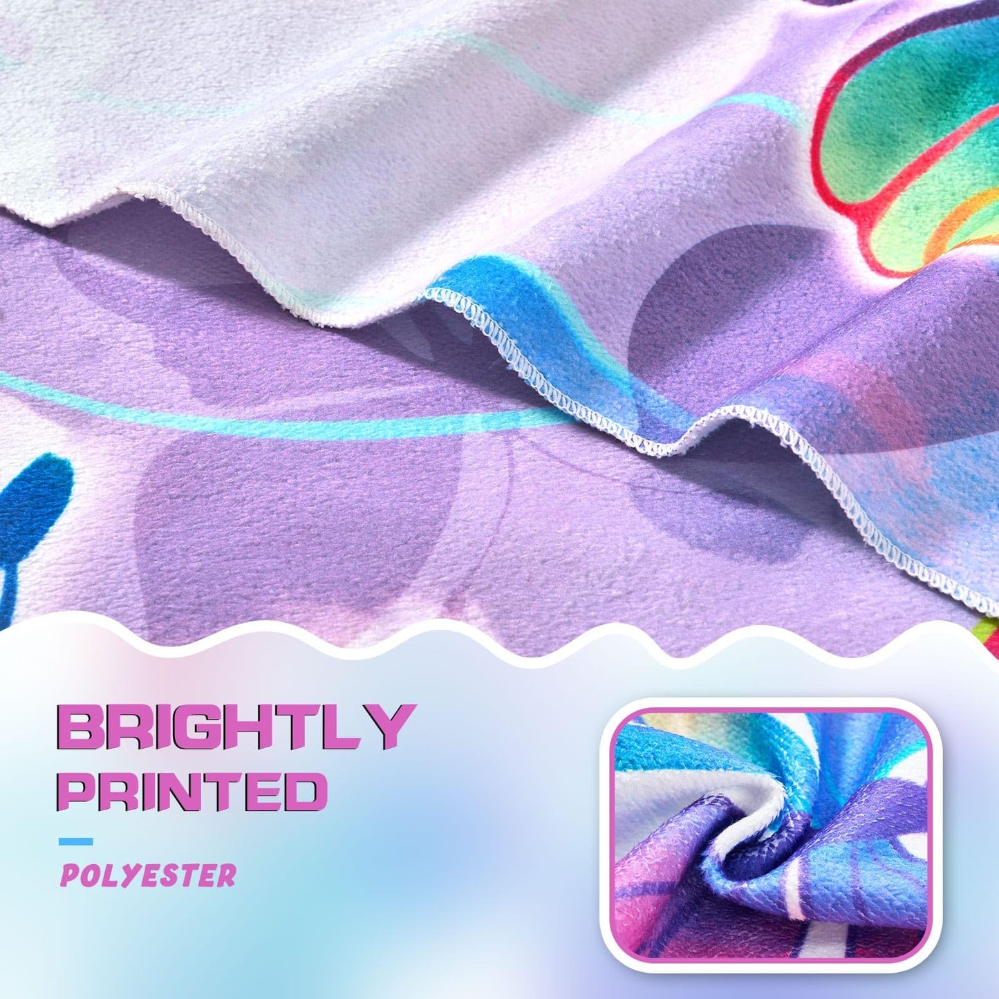WERNNSAI Butterfly Microfibre Beach Towel for Kids, 76 x 150cm Bath Towel