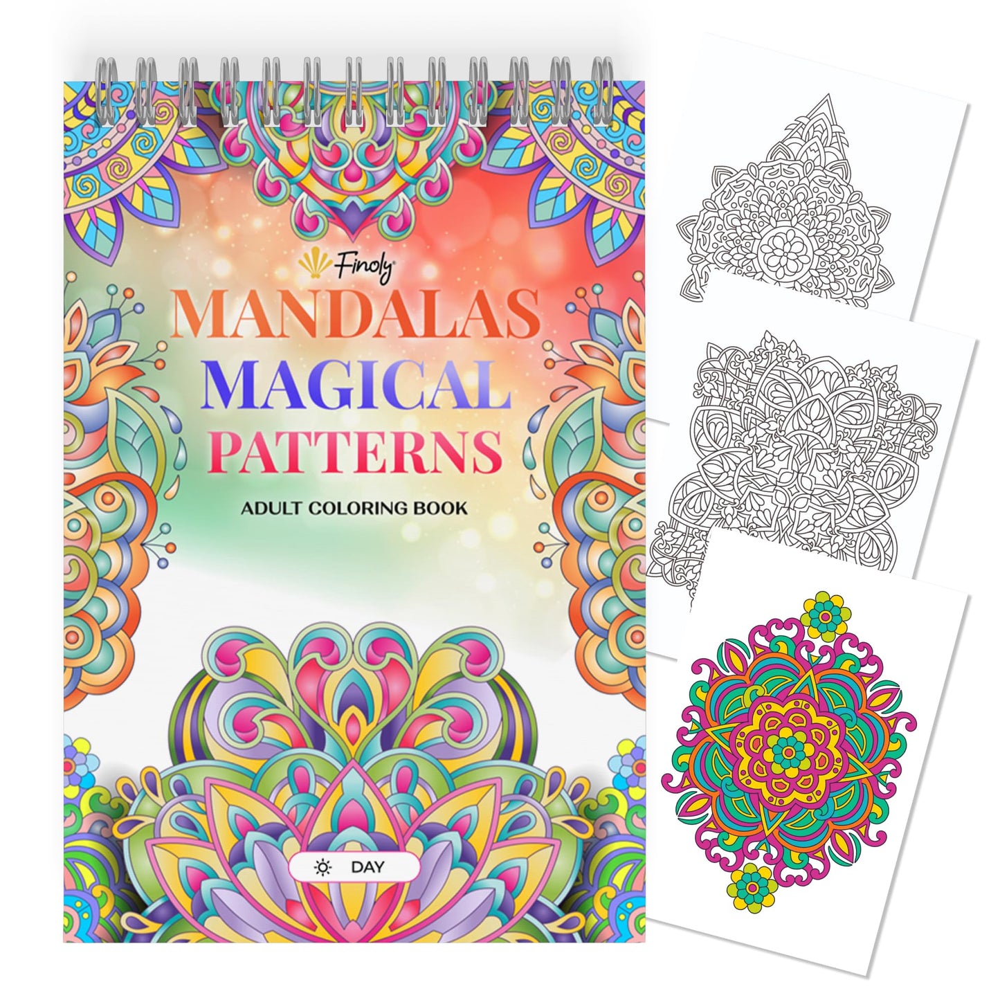 Finoly Mandala Colouring Books for Adults in A4 | Adult Colouring Books for Women and Men | Mandalas Relaxation and Teens Stress Relief, Spiral Bound
