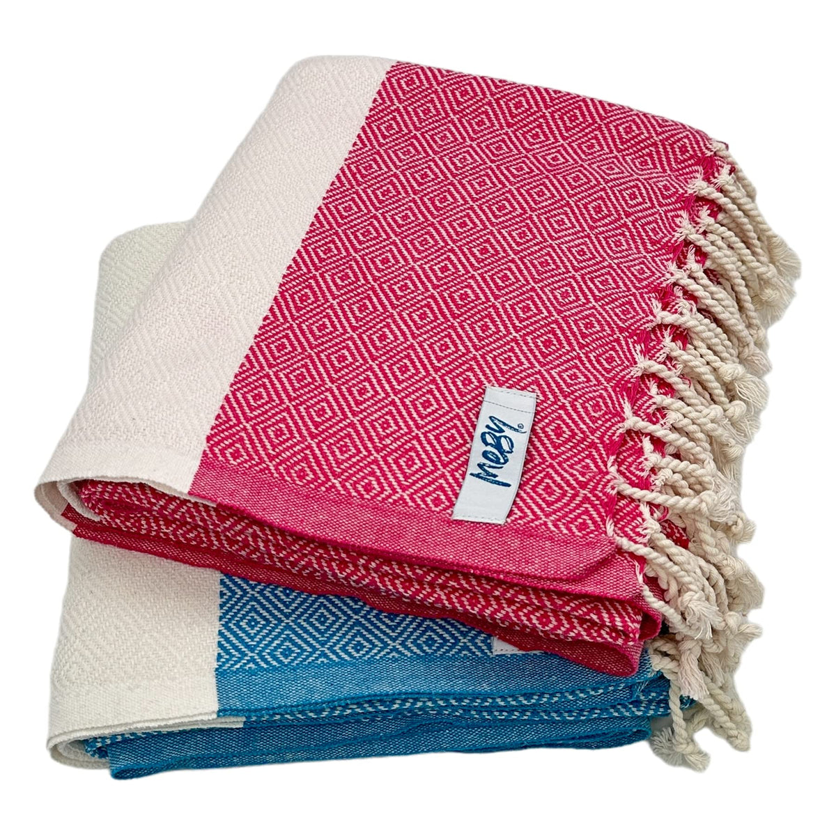 MEBY Set of 2 Sauna Towels XXL Large 90 x 180 cm 100% Cotton Beach Towel Turkish Hammam Towel Yoga Towel Peshtemal Picnic Blanket Travel Towel