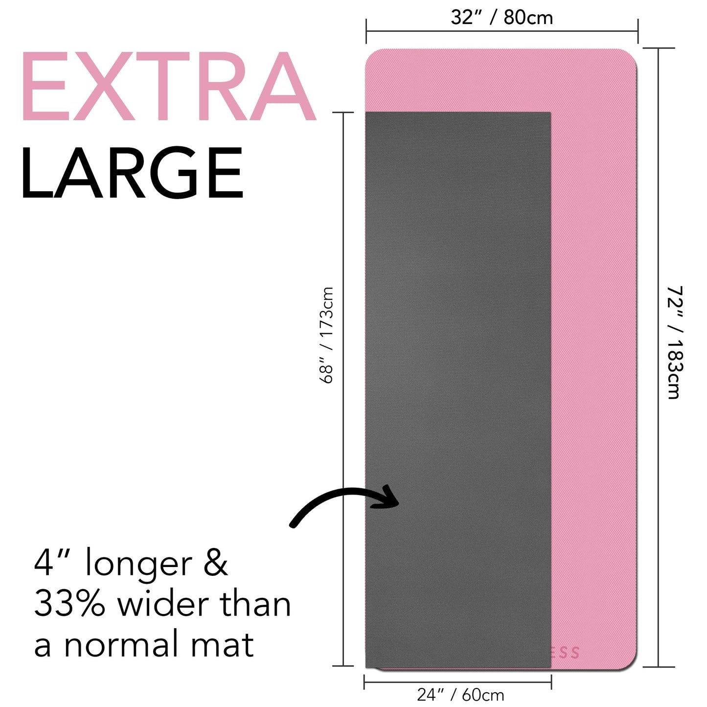 Large Exercise Mat  Extra Wide & Extra Thick Yoga Mat (183cm x 80cm x 10mm), TPE Fitness Mat with Free Carry Straps, Perfect for HiiT Home Workouts &