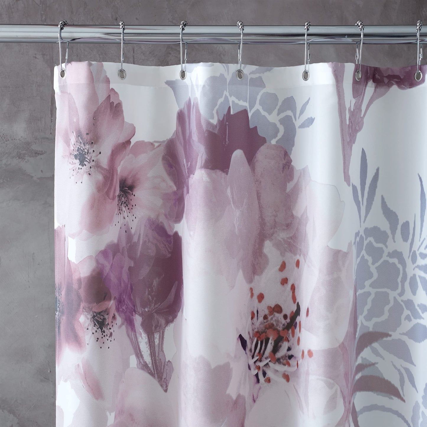 Catherine Lansfield Dramatic Floral Shower Curtain Blush Pink