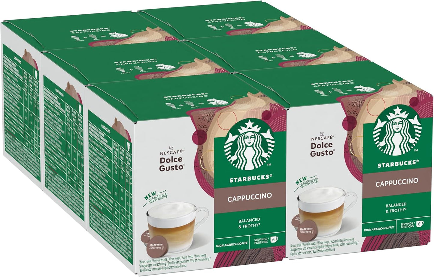 STARBUCKS Cappuccino by NESCAFÉ Dolce Gusto, 72 Pods, Best before 31/01/27, New but scruffy box
