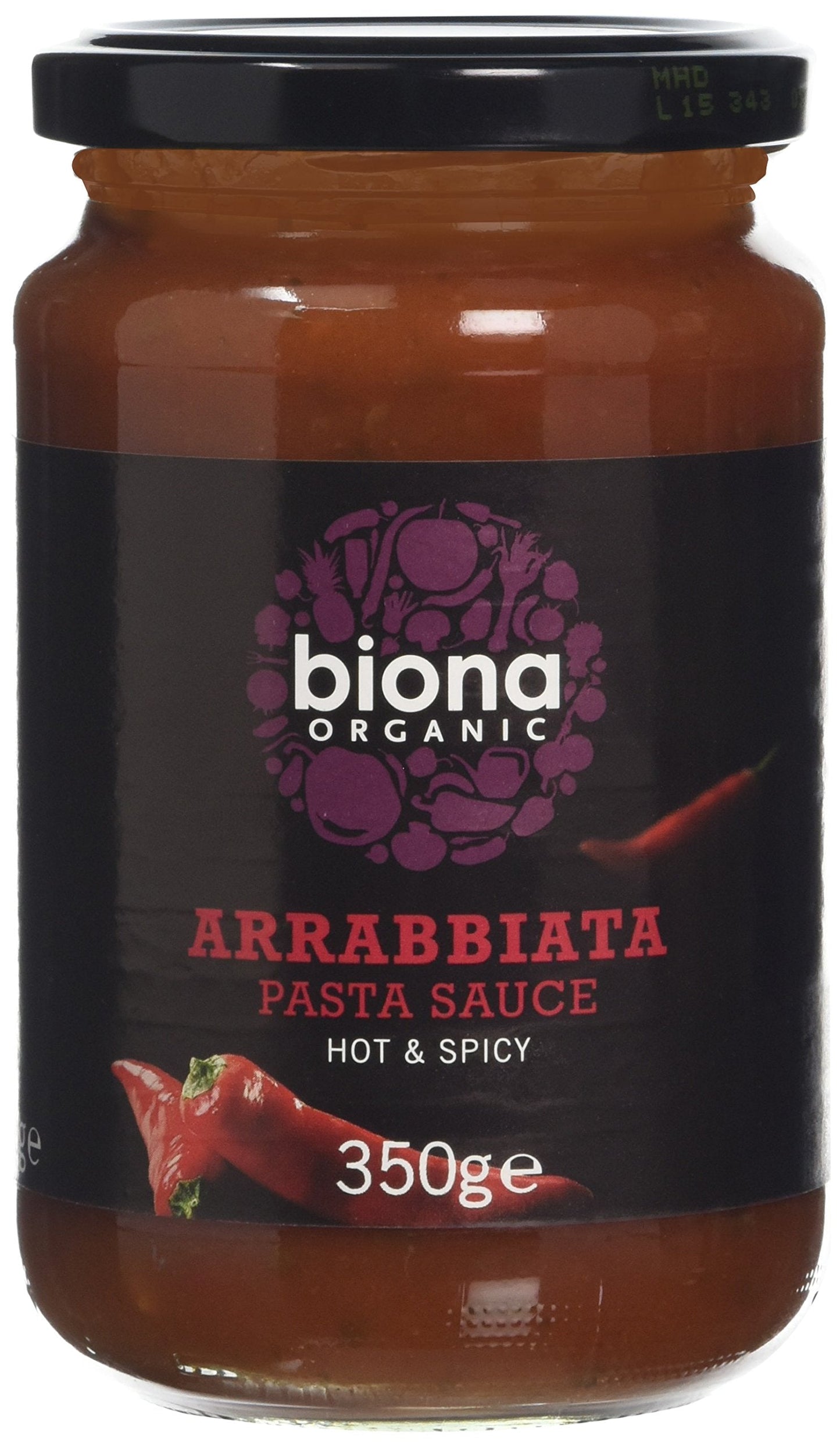 Biona Organic Arrabbiata Hot and Spicy Pasta Sauce 350g (Pack of 6)