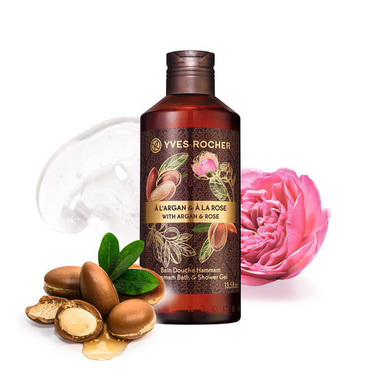 Yves Rocher Vegan Hammam Shower Bath Argan and Rose - 400ml