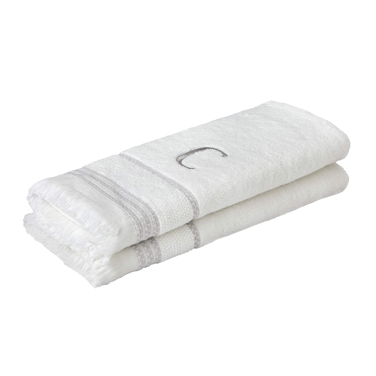 SKL Home Hand Towel Set, C, Cotton, White, 16x26