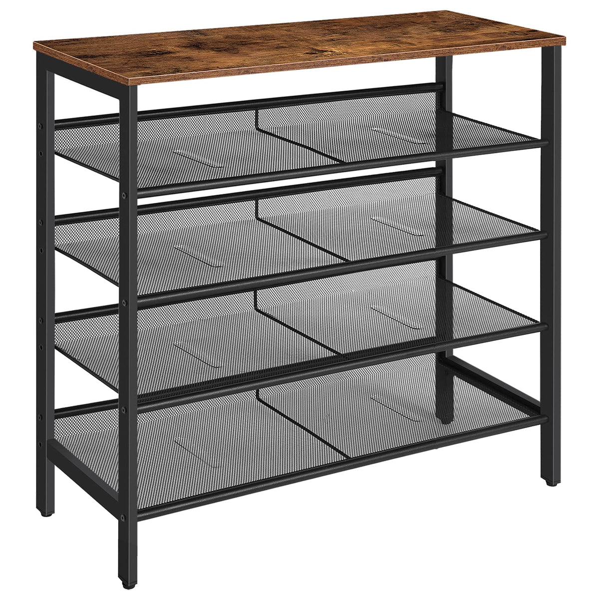 HOOBRO Shoe Rack, 5-Tier Shoe Organizer Shelf, 75 x 30 x 85 cm, with Flat or Slant Adjustable Shelf, Sturdy and Stable, Shoe Storage for Hallway,