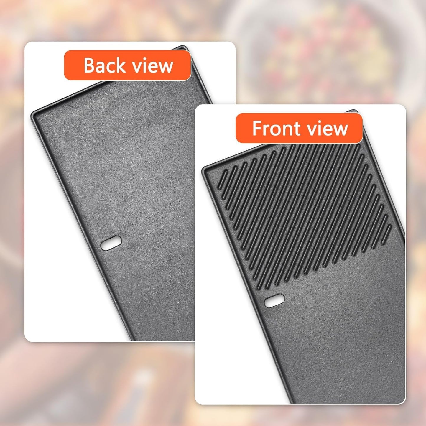 GFTIME 7637 44.5CM Grill Cooking Grate & Griddle for Weber Spirit ? & ? 200 series-Spirit E210/220 S210/220 Gas BBQ Grills (with Front Control Knobs),