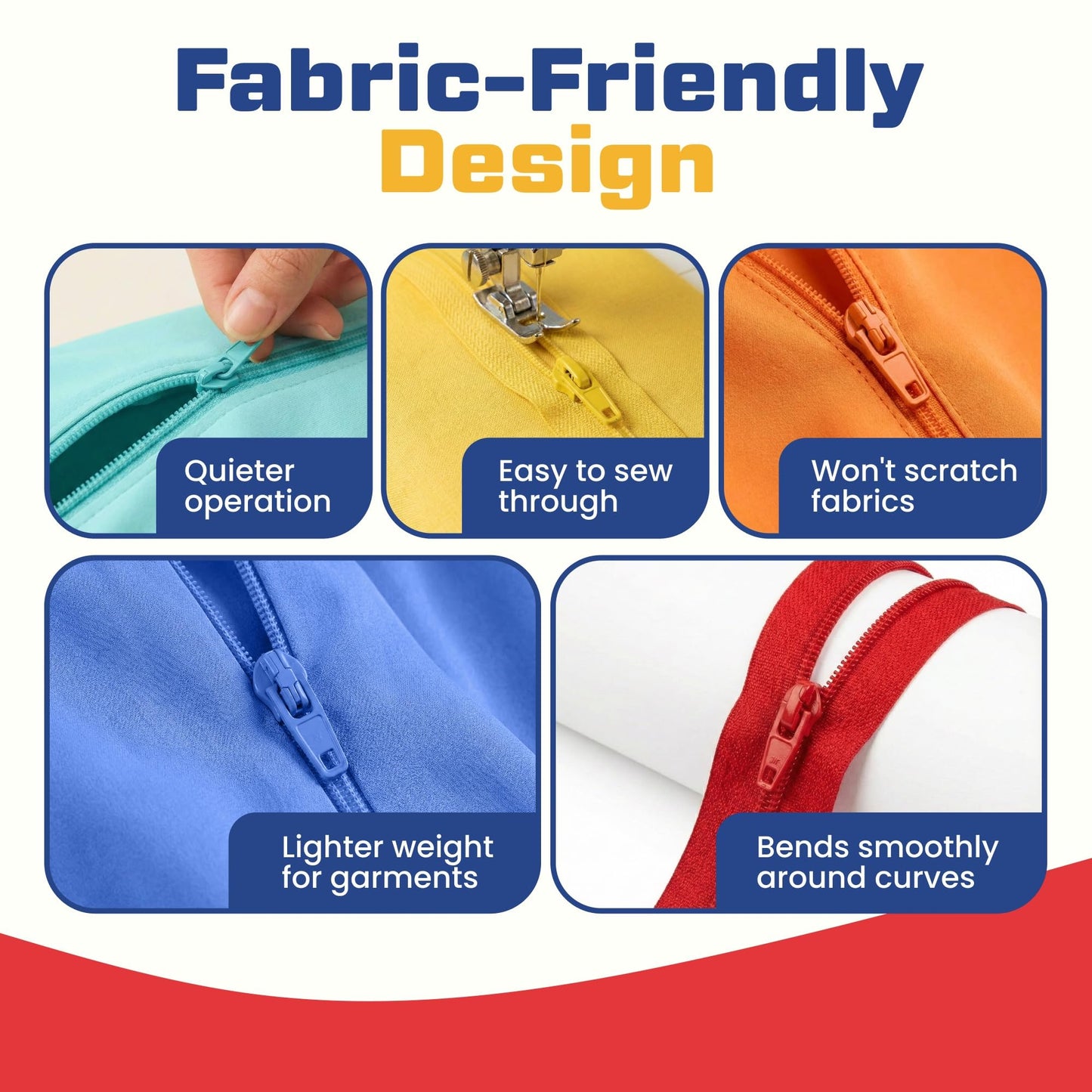 22" (55.9cm) Black Zip - Closed-End - Dressmaking, Sewing & Craft