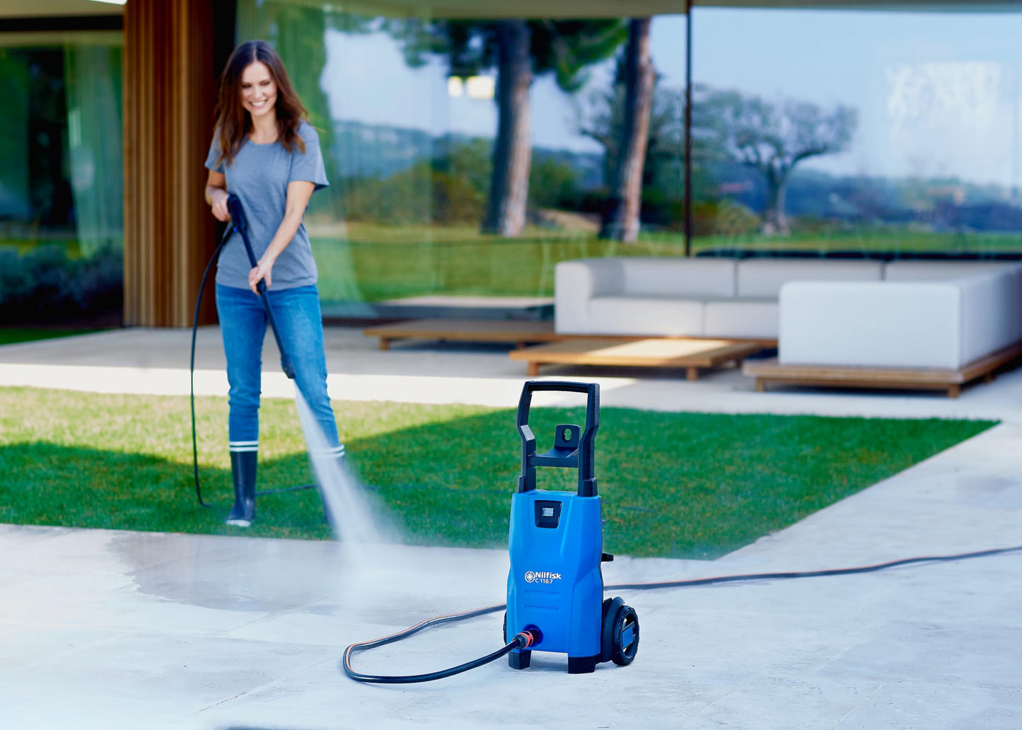 Nilfisk C 110.7-5 High Pressure Washer - Mini Power Washer for Patios and Car Cleaner (1400 W)