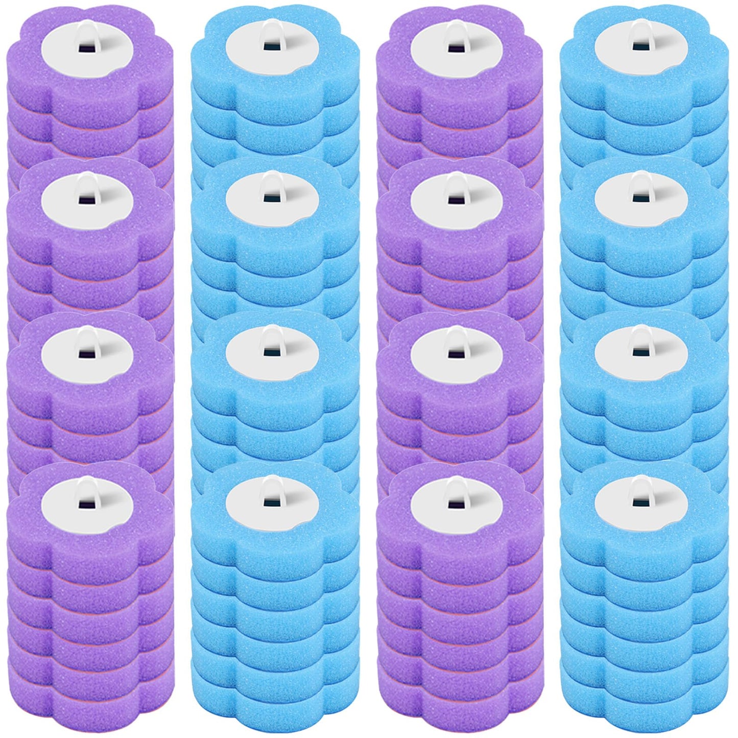 96 pcs Disposable Toilet Brush Refills 96 Sponge Brush Heads with Built-in Cleaning Solution