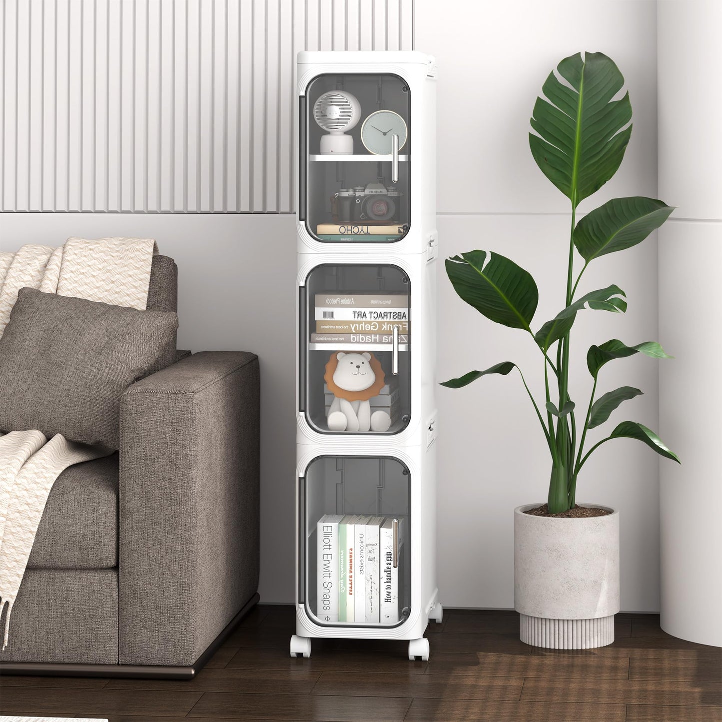 YVVVVY 20cm Bathroom Storage Cabinet, Waterproof Small Tolilet Unit