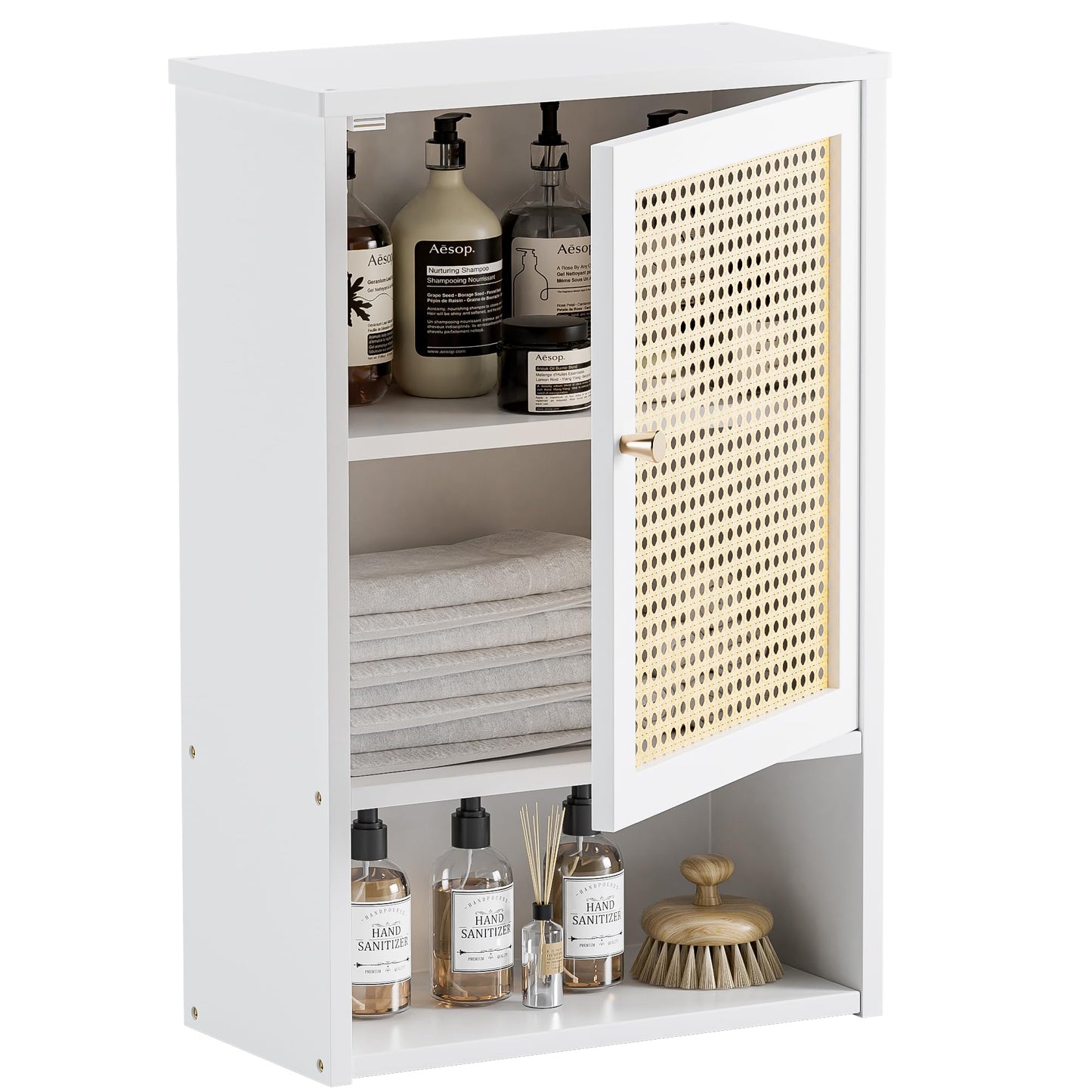 HITNET Bamboo Medicine Cabinet, Wall Mounted Bathroom Cabinet with Adjustable Shelf