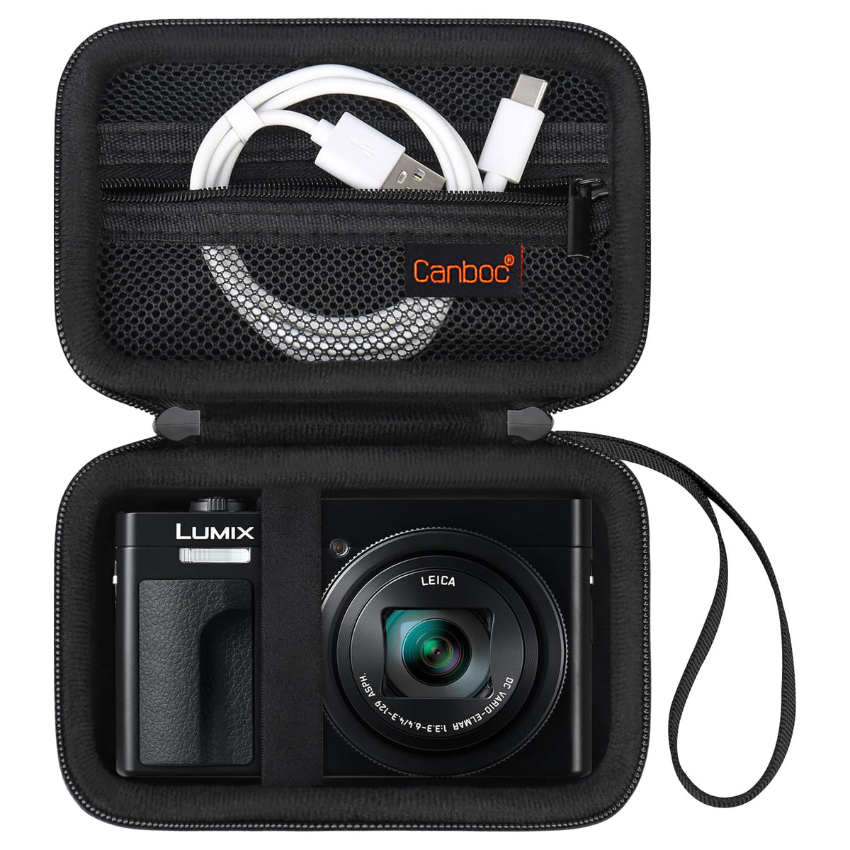 Canboc Carrying Case for Panasonic LUMIX DC-TZ99/ LX10/ ZS80/ ZS100/ ZS70/ ZS200/ ZS60 4K Digital Camera, Point and Shoot Camera Bag, Zipper Mesh