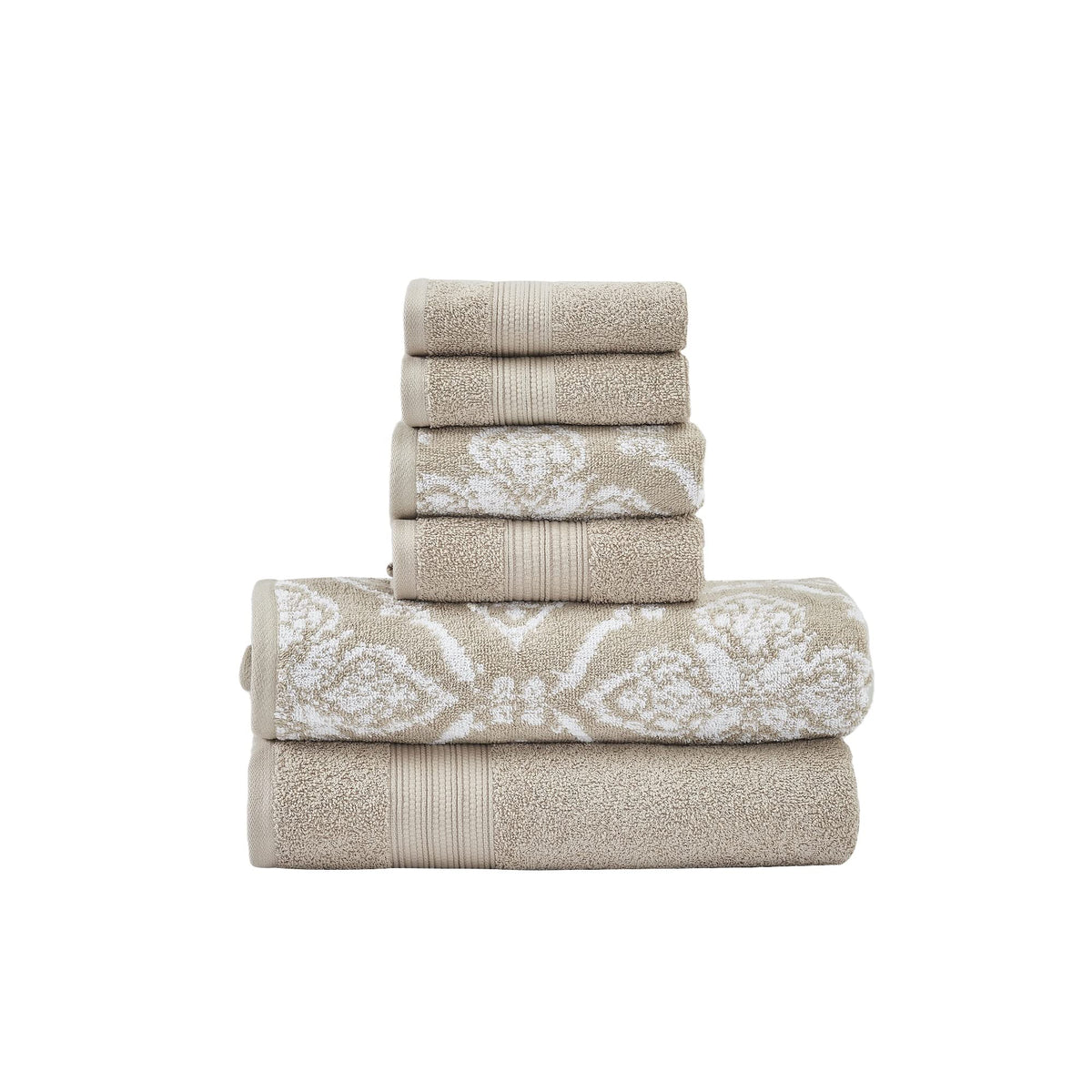 Modern Threads Amaris 6-Piece Reversible Yarn Dyed Jacquard Towel Set - Bath Towels, Hand Towels, & Washcloths - Super Absorbent & Quick Dry - 100%