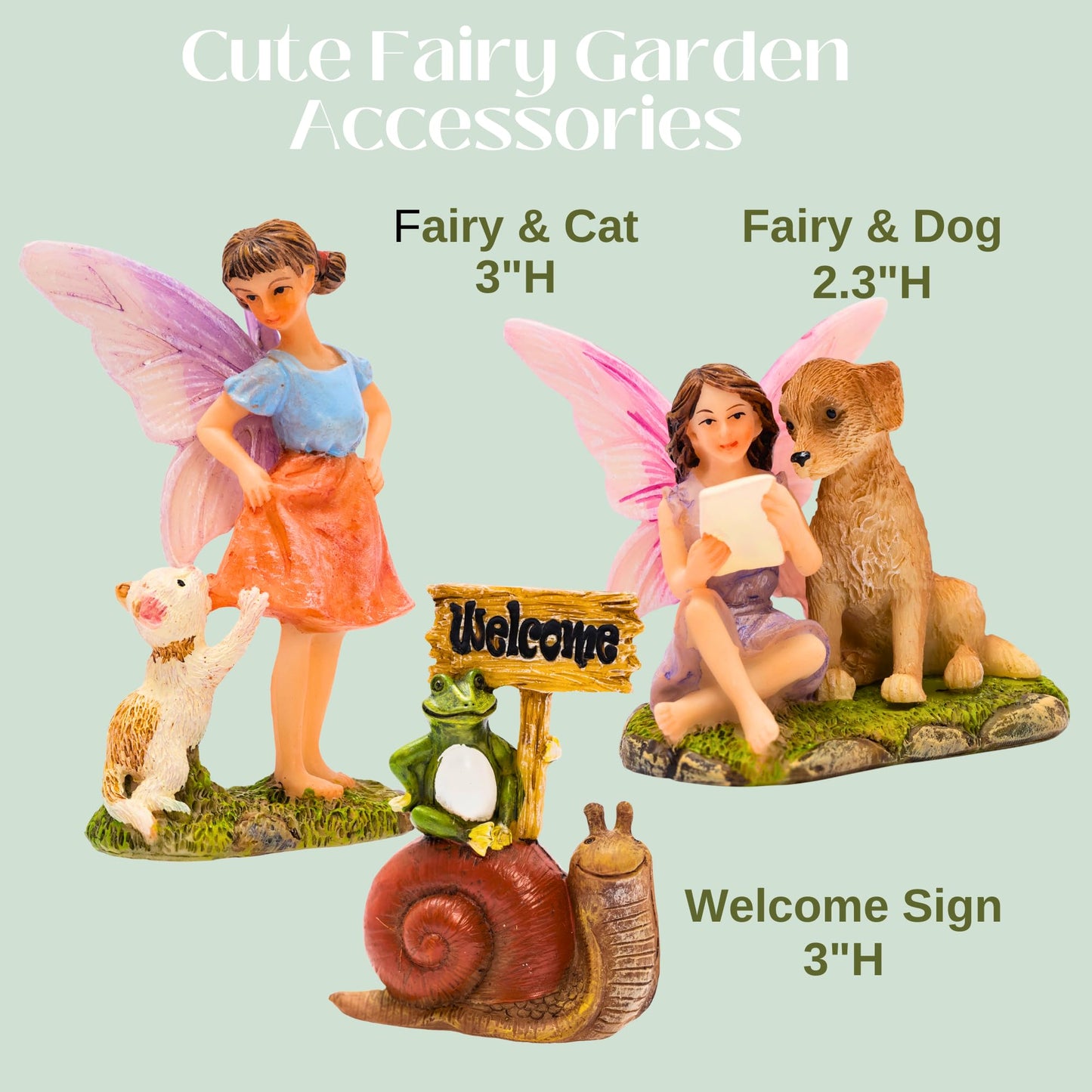 PRETMANNS Fairy Garden House Kit ? Complete with Accessories for an Outdoor Miniature Garden, Figurines with a Frog and Snail Sign - House 6.5? High