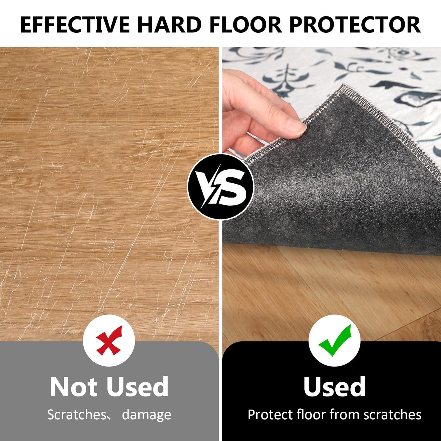 Office Chair Mat for Hardwood Floor: 36x48 Inch Low Pile Desk Chair Mat for Rolling Chair - Non Slip Dirt Resistant & Machine Washable