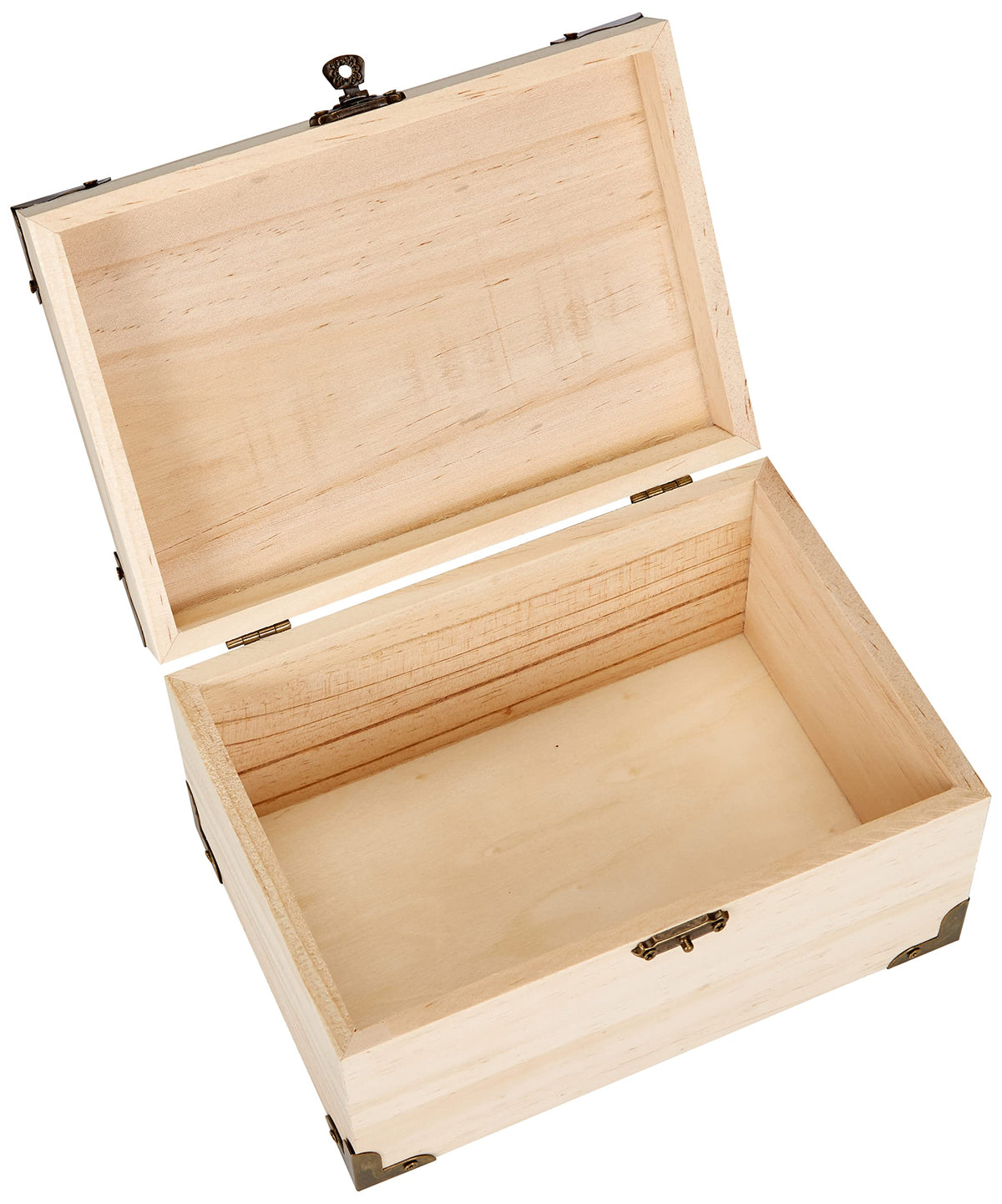 GLOREX 6 2003 353 Wooden Treasure Chest Natural 18 x 12.5 x 10 cm