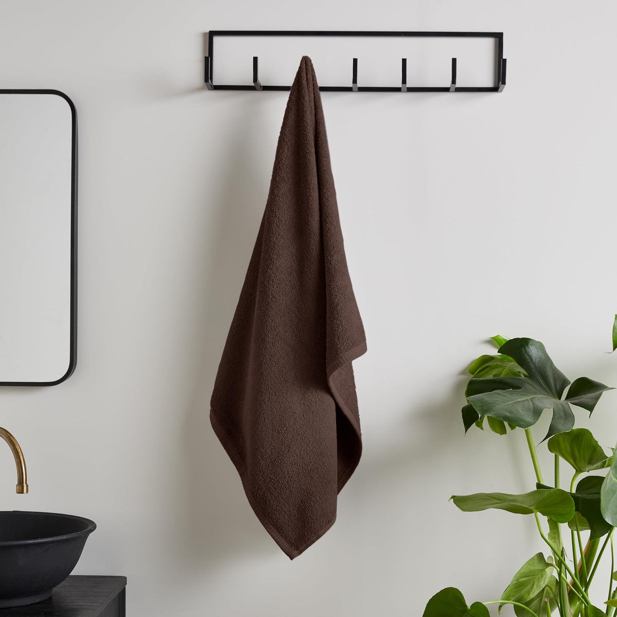 Catherine Lansfield Quick Dry Cotton 90x140 cm Bath Sheet Chocolate