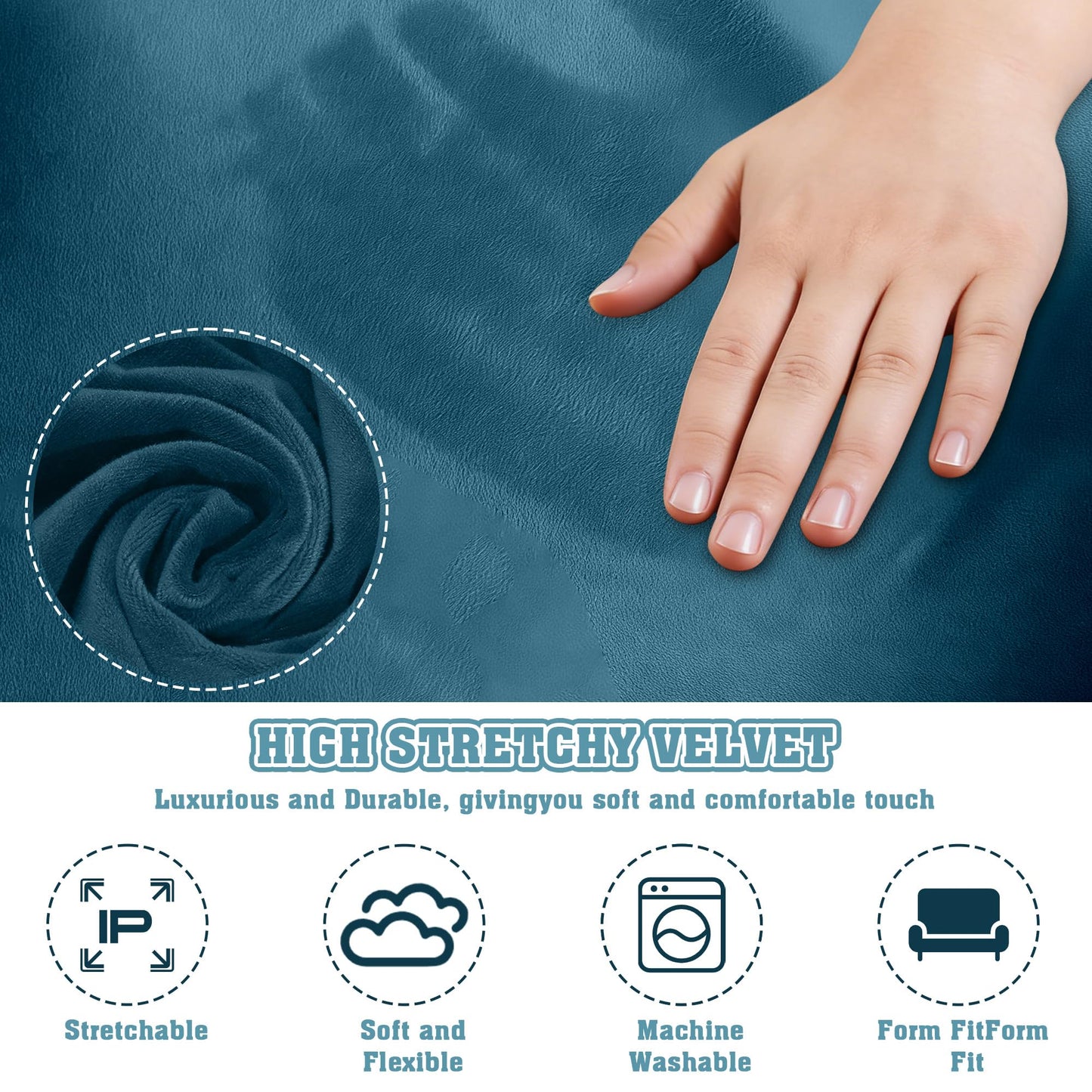 Office Chair Covers, Desk Chair Cover Universal Stretch Velvet Slipcover, Washable Plush Computer Chair Protector with Arm Covers