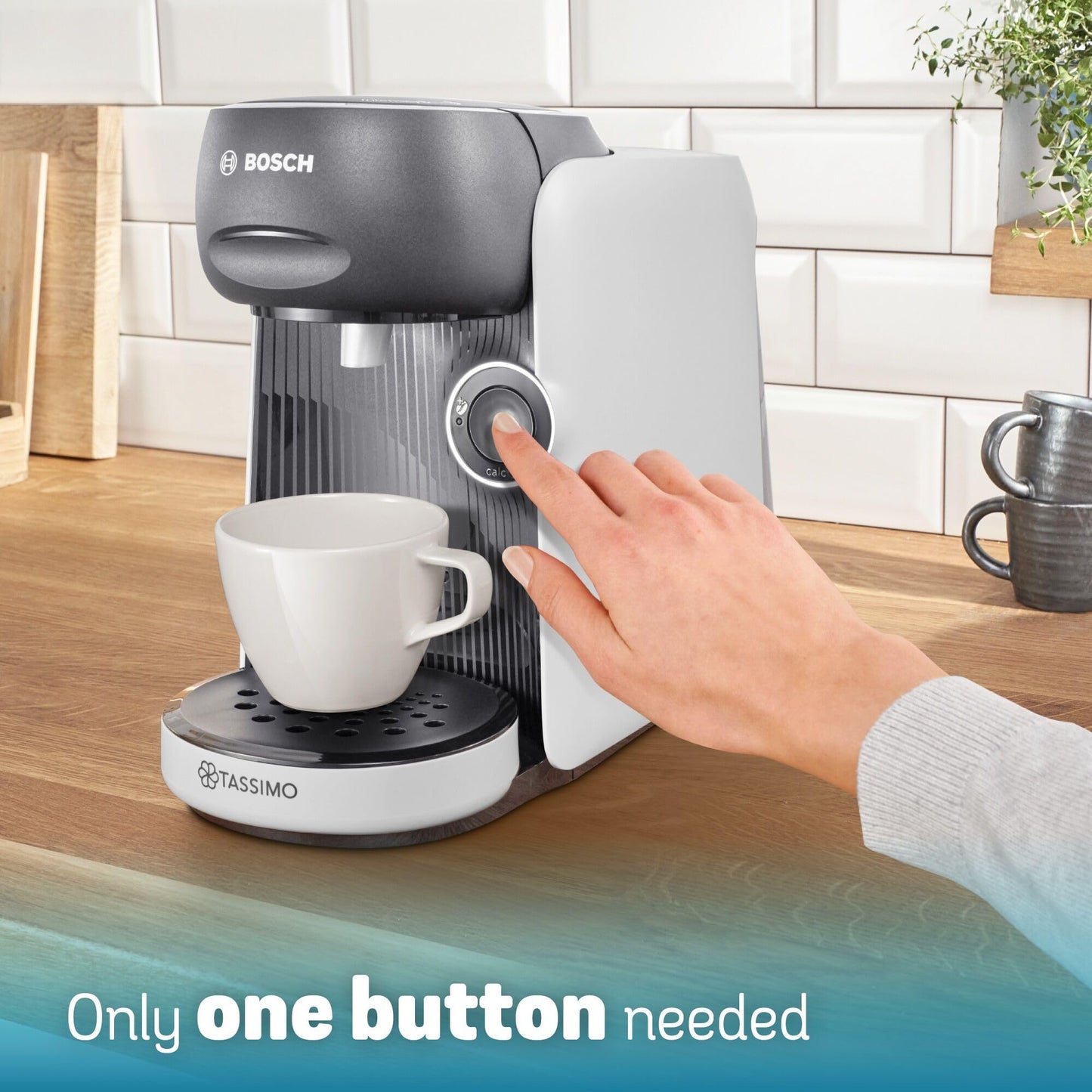 Tassimo by Bosch FINESSE TAS16B4GB POD Coffee Machine, 1400 Watt, 0.7 Litre - White