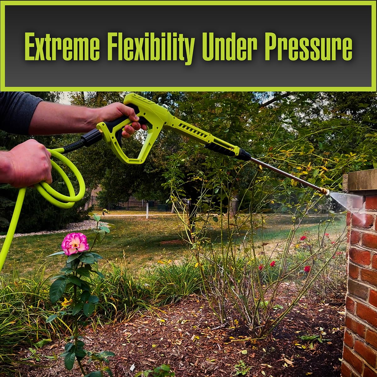 Flexzilla HFZPW36425M-E 3600 PSI, 1/4 in. x 25' Pressure Washer Hose, ZillaGreen