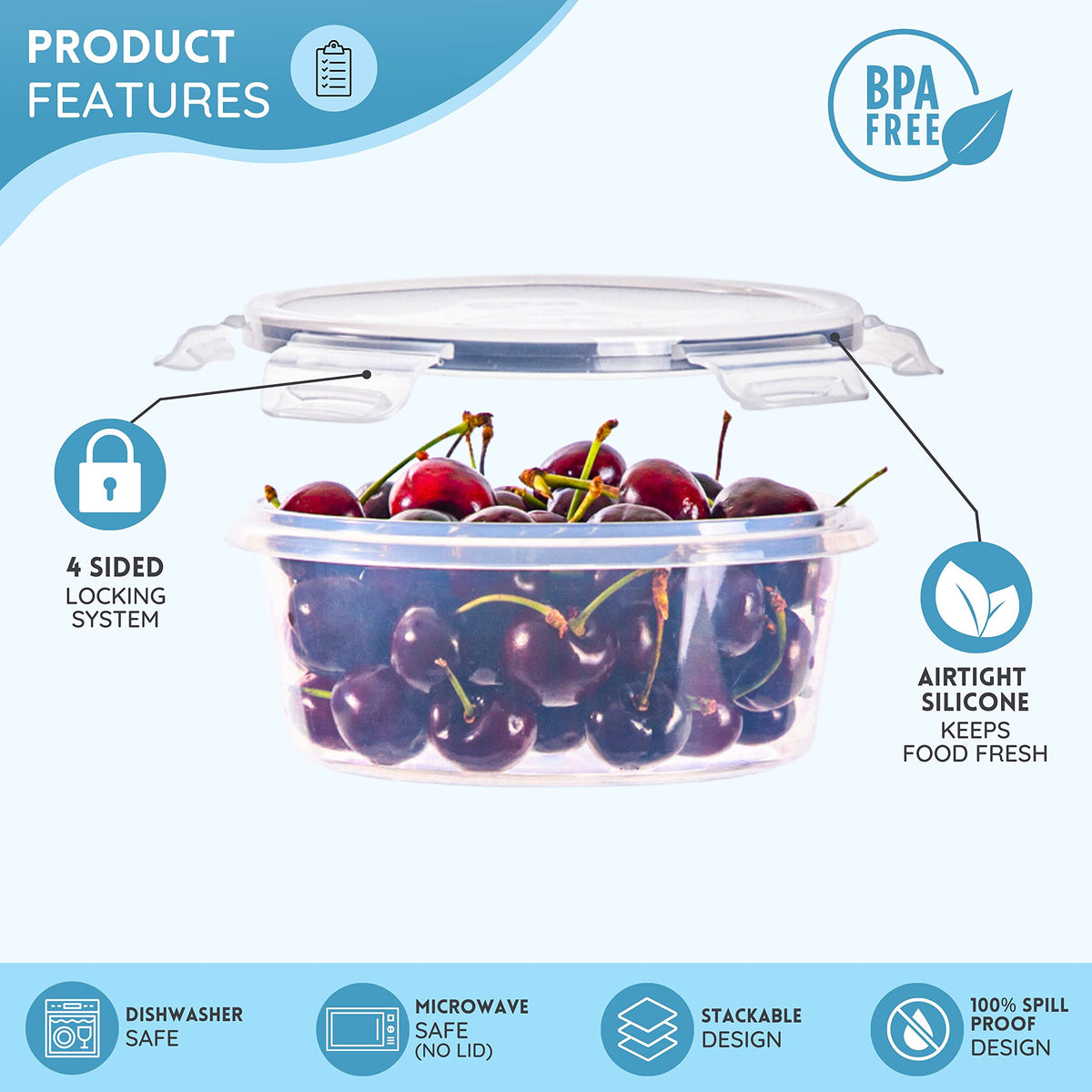 Nuovva Airtight Food Storage Containers Set - 60pcs Plastic Containers With Lids for Pantry & Kitchen - Leak Proof Meal Prep Sets (30 Containers + 30