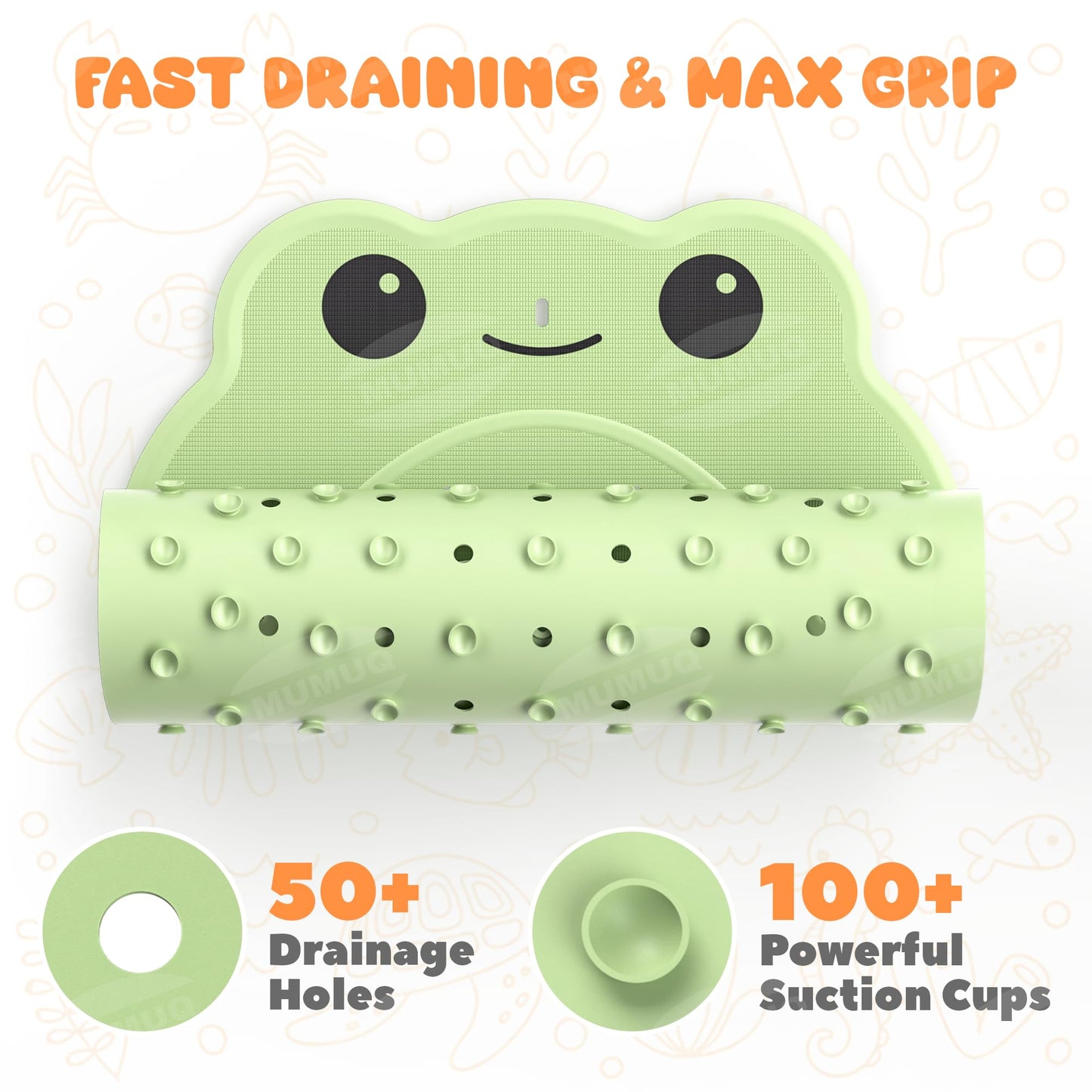 Baby Bath Mat for Tub Non Slip 76 x 45 cm Soft Rubber Shower Mat for Kids