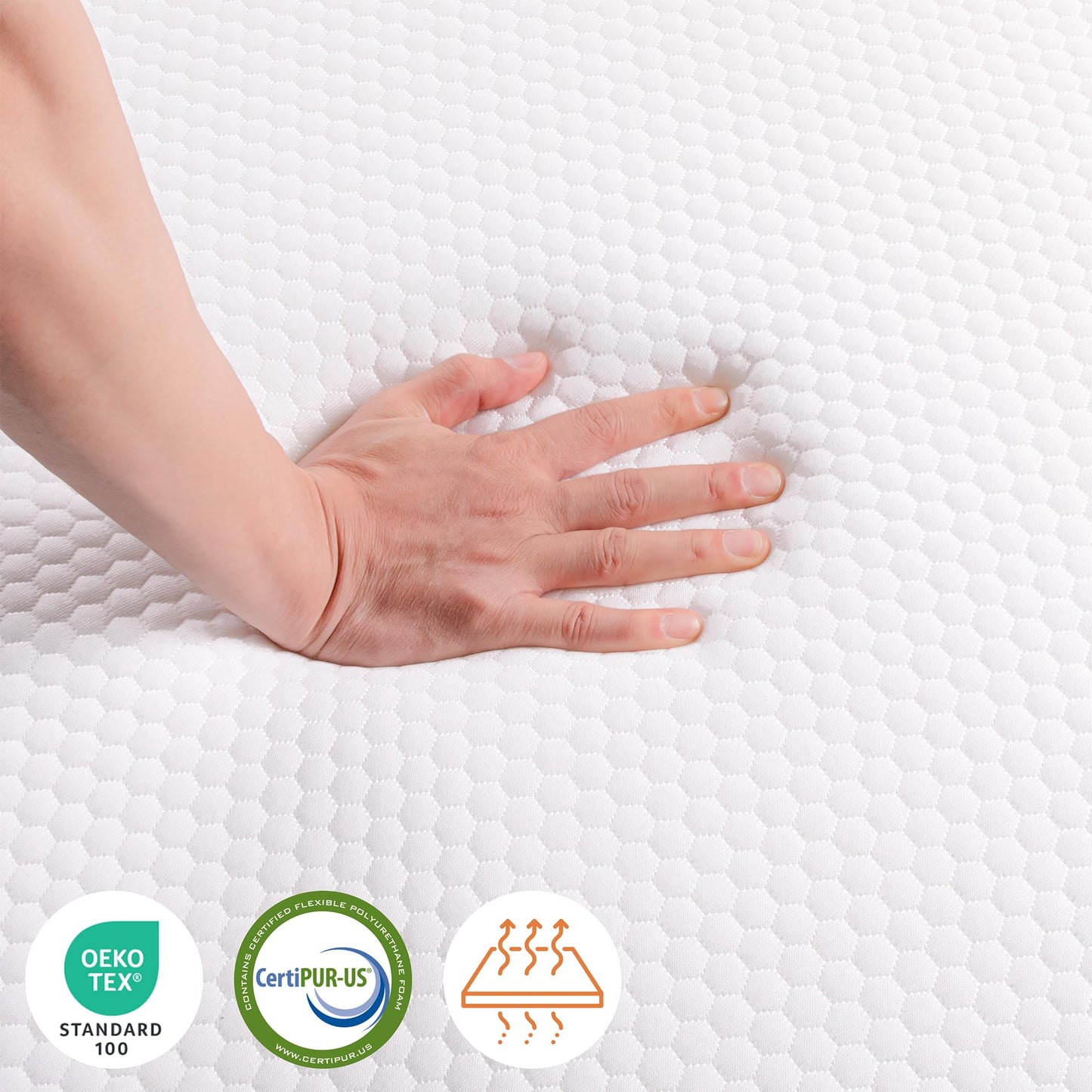TeQsli Folding Mattress, 15cm Double Foldable Mattress, Memory Foam with Removable Washable Cover, for Guest Sofa Bed, Camping, Travel (135x190x15cm)