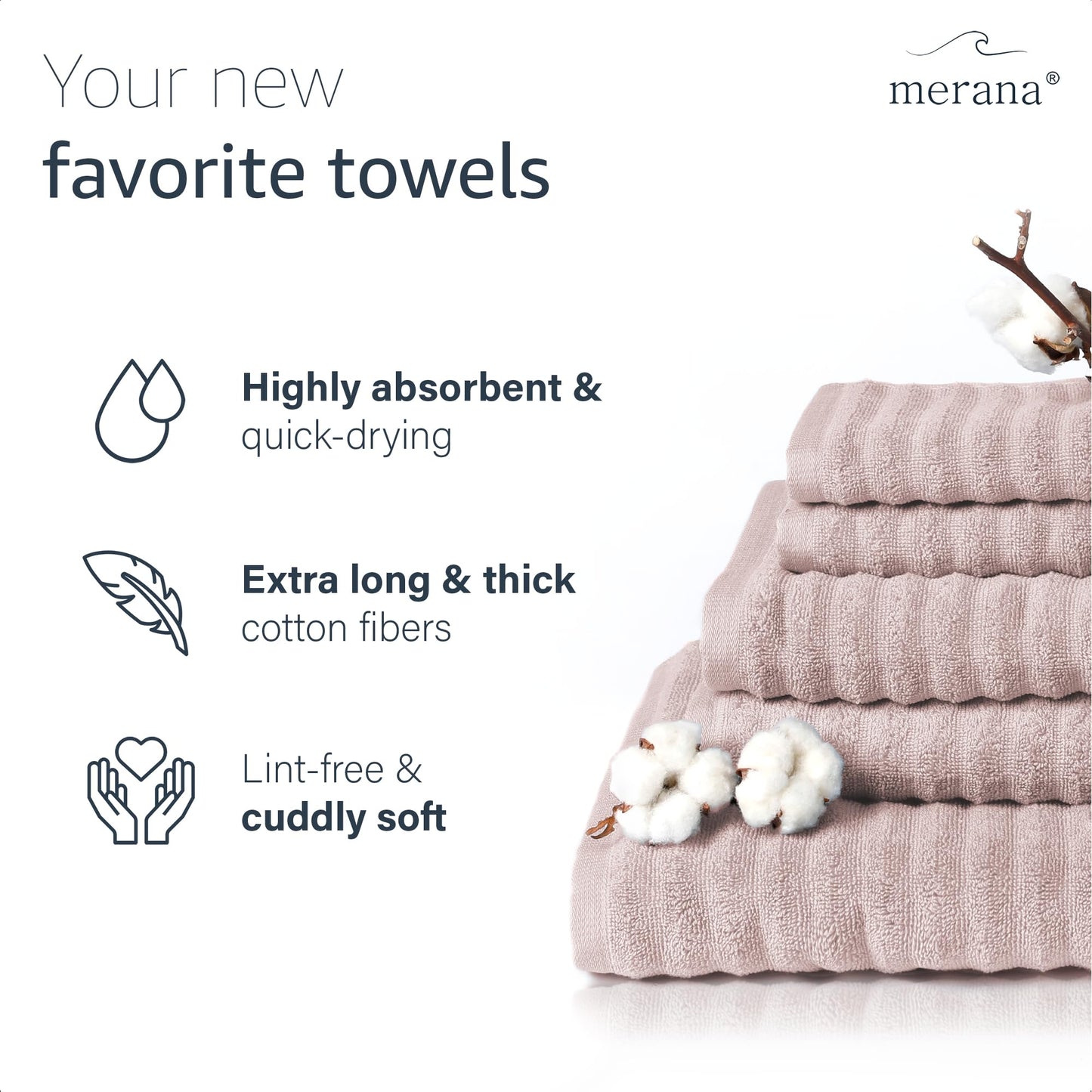 Merana OSLO towel set | quick-drying, soft & lint-free | terry luxury quality | 100% cotton terrycloth | OEKO-TEX | 590 GSM | gift set | Pink