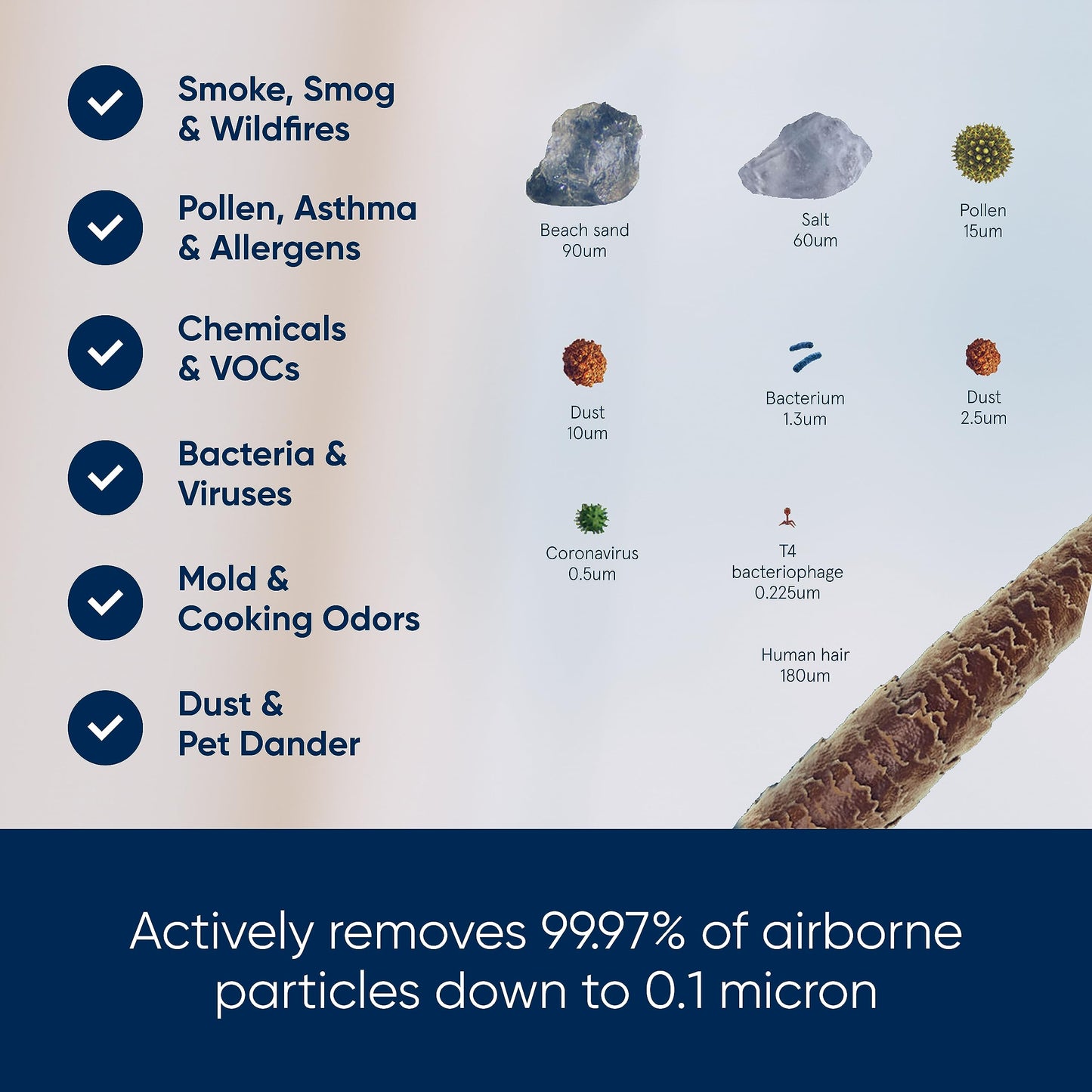 Blueair Blue Pure 511 Air Purifier With HEPASilent Combination Filter For Rooms Up To 38m Removes 99.97% Particles Pollen, Dust, Mould, Bacteria,