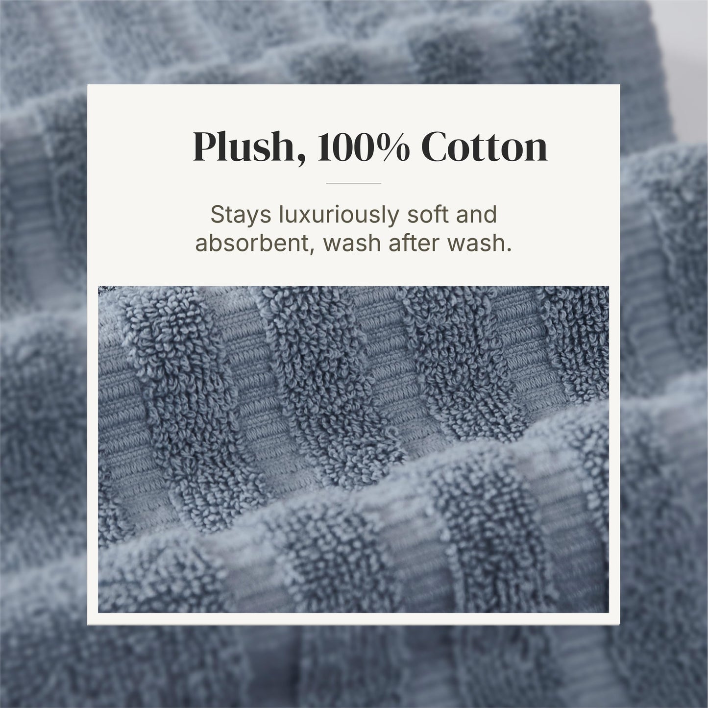 Amrapur Pacific Coast Textiles 6 Pc Yarn Dyed Towel Oxford Blue, 6-Piece