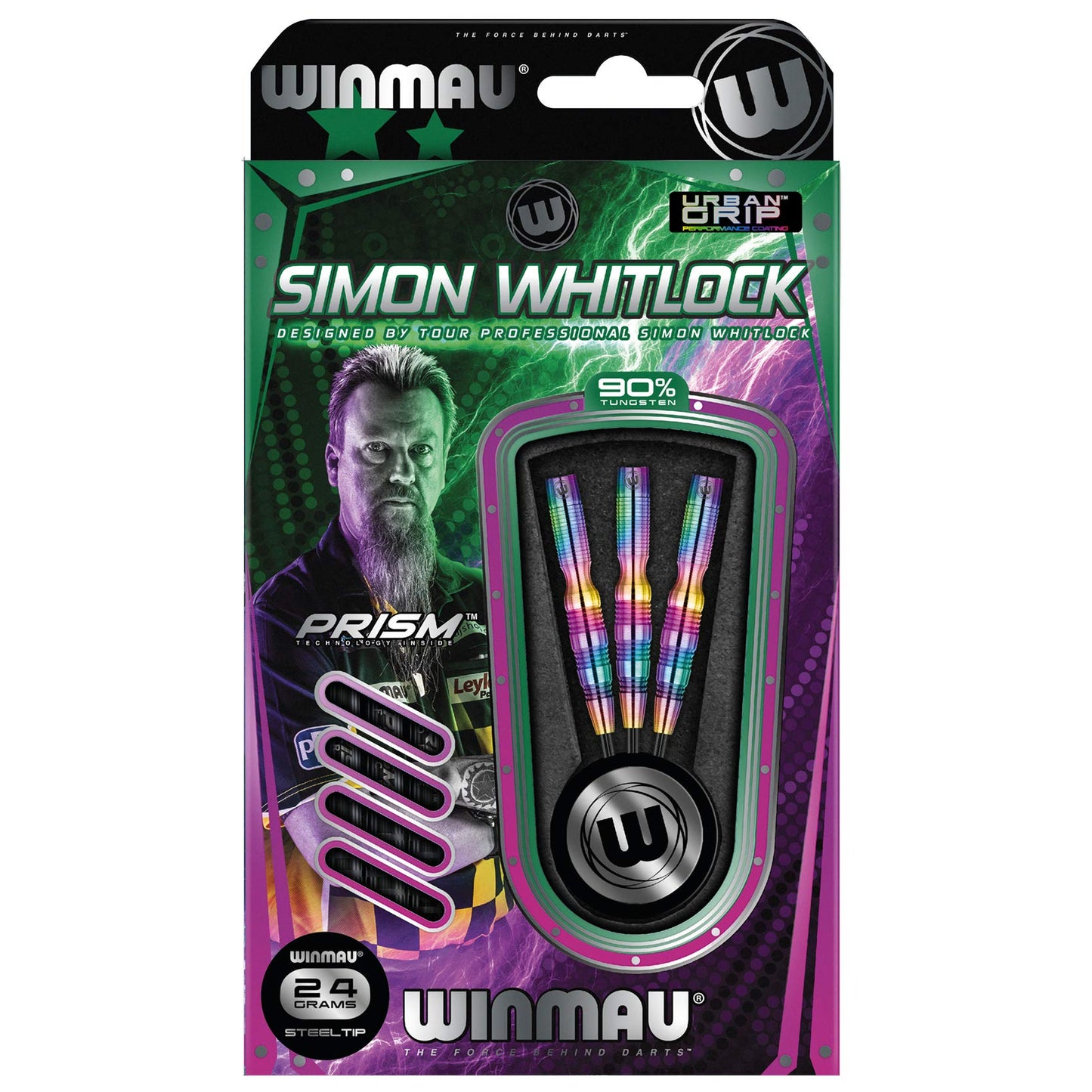 WINMAU Champions - Simon Whitlock 3: 24g Tungsten Darts Set with Flights and Stems