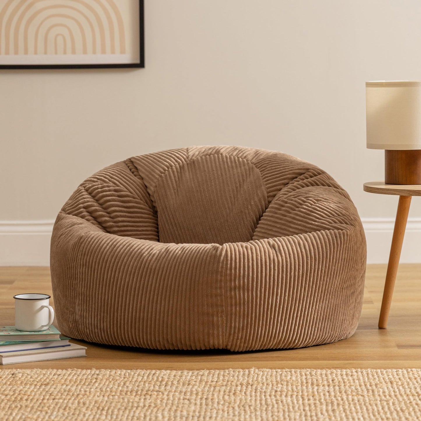 icon Kingston Cord Bean Bag with Filling Included, Brown