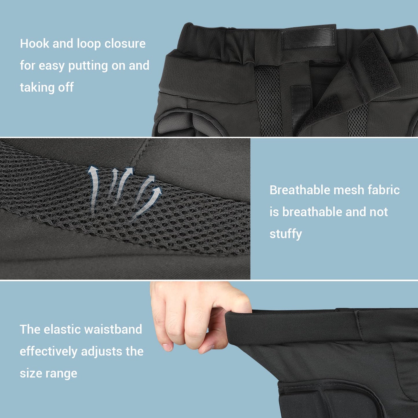 Cienfy 3D Hip Protection Eva Butt Pads Protective Padded Shorts Crash Pad Impact Gear for Skiing Skating Snowboarding Skateboarding (Medium)