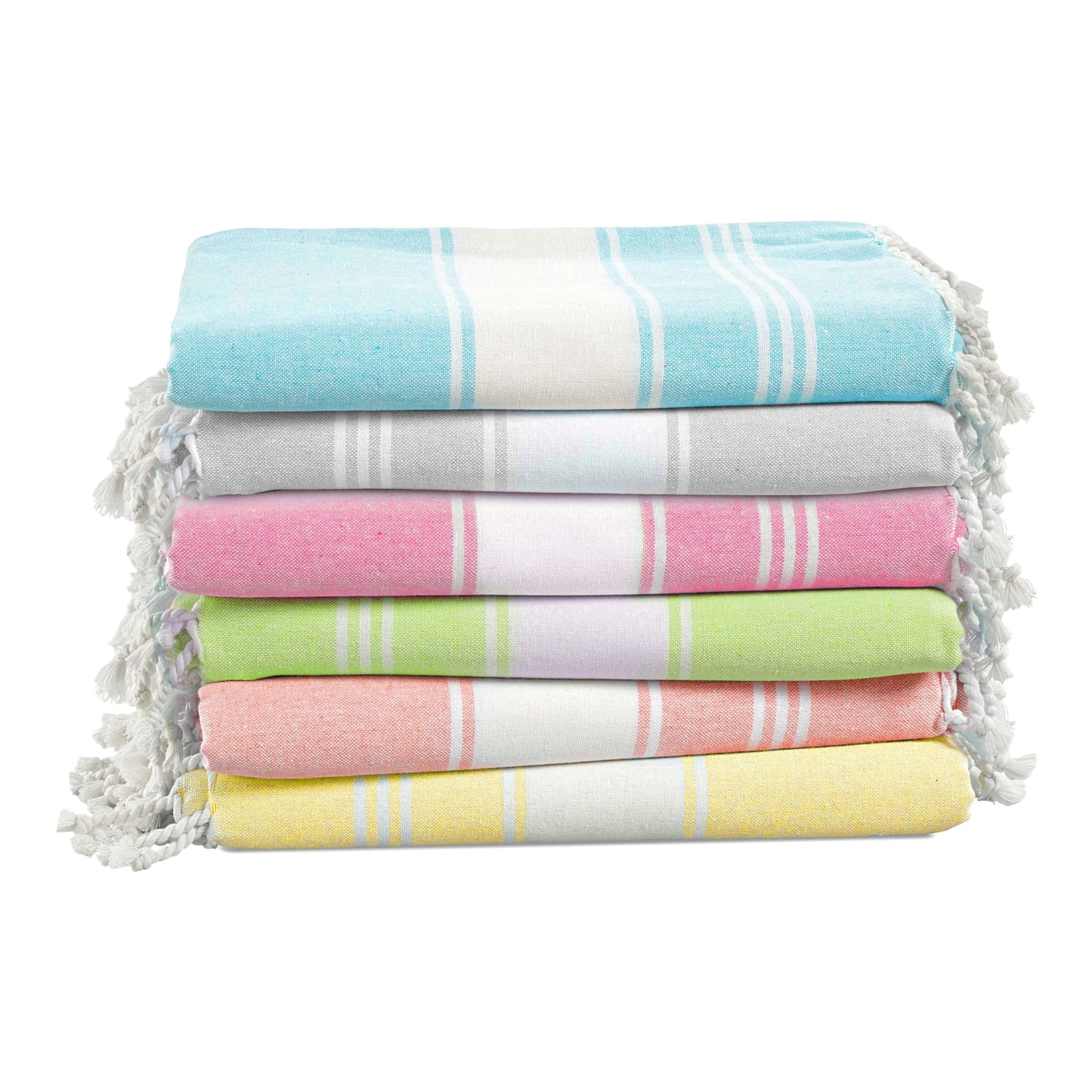LANE LINEN Turkish Towels Set of 6, Cotton Rich Beach Towels Oversized, Pre-Washed Pool Towel, Extra Large Beach Towel, Sandproof Beach Towel,