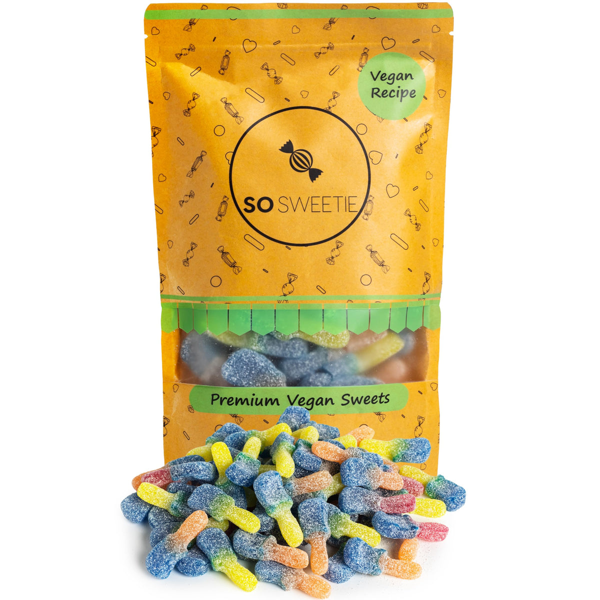 SoSweetie Vegan Fizzy Painter Sweets ? Gelatine-Free Colour-Changing Fizzy Gummies in Resealable Pouch ? Fun Tangy Pick & Mix Sweets for Kids,