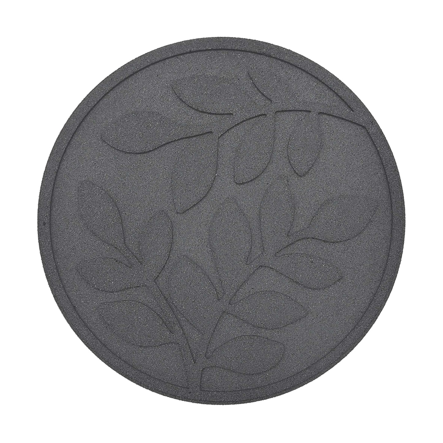Nicoman Garden Recycled Stepping Stones Scroll with LEAF design, Reversible and Rubber Hard Wearing (Set of 4, Grey)