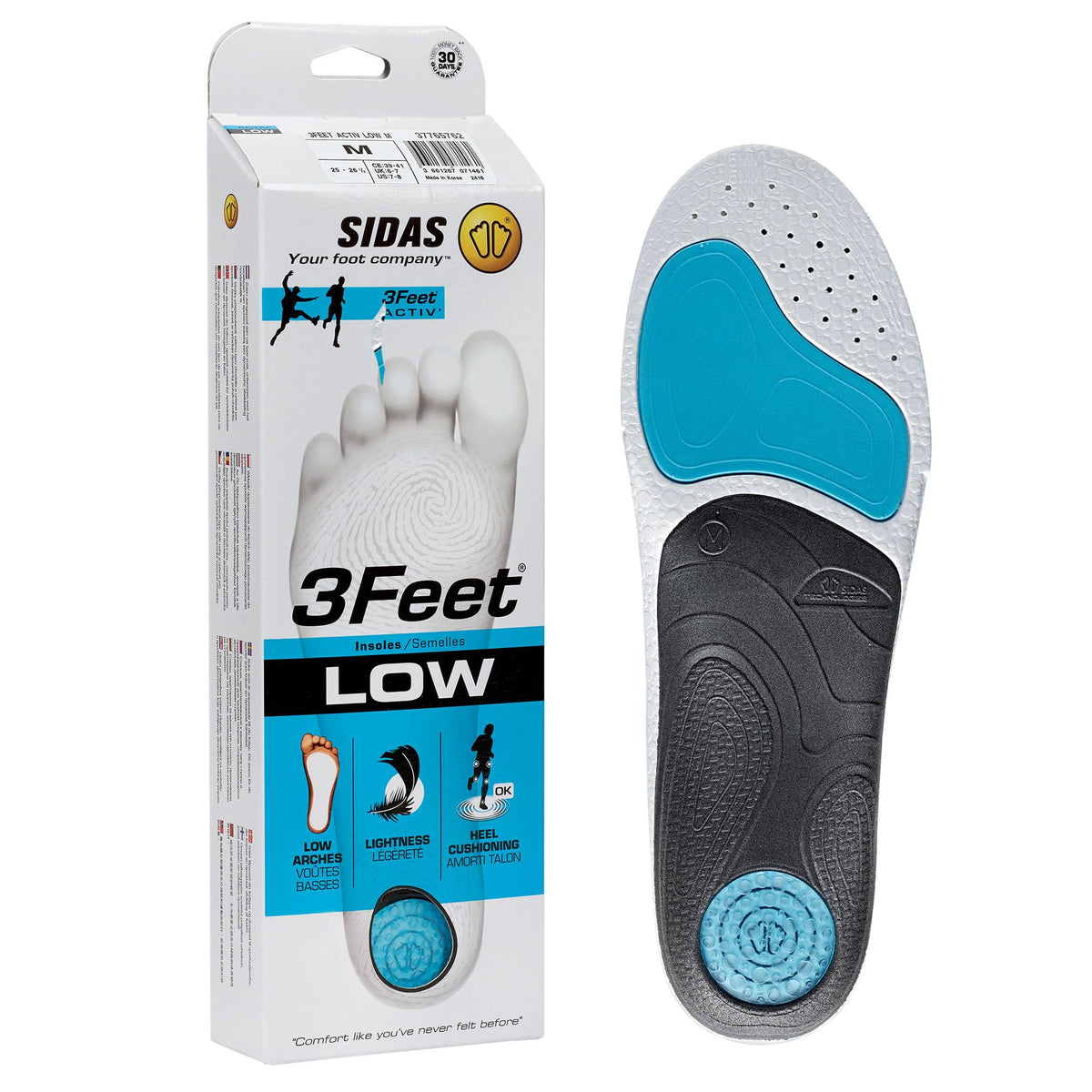 Sidas 3FEET Activ' Low Insoles - Blue/Black, S: 4-5