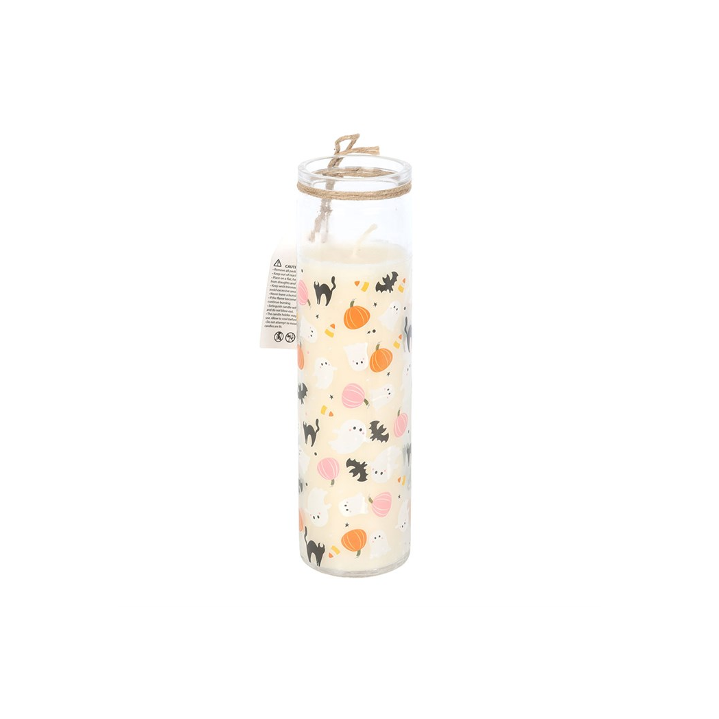 Sweet and Spooky Print Candy Corn Tube Candle