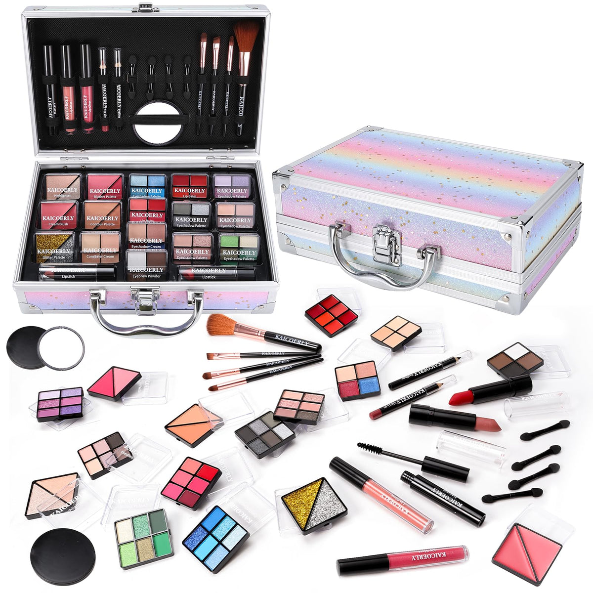 Makeup Kit for Women Girls, Fashionable Make Up Present Set for Beginners Professionals Traveler with Case, Makeup Essential with Eyeshadow Palette,
