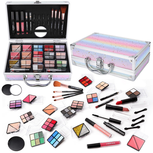 Makeup Kit for Women Girls, Fashionable Make Up Present Set for Beginners Professionals Traveler with Case, Makeup Essential with Eyeshadow Palette,