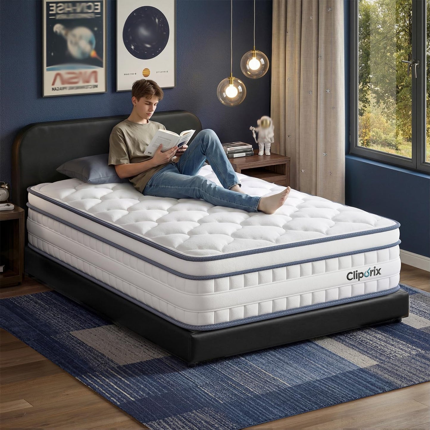Cliporix 3ft Single Mattress, 26cm Hybrid 1000 Pocket Spring & Memory Foam Mattress, Orthopaedic Medium Firm for Pressure Relief