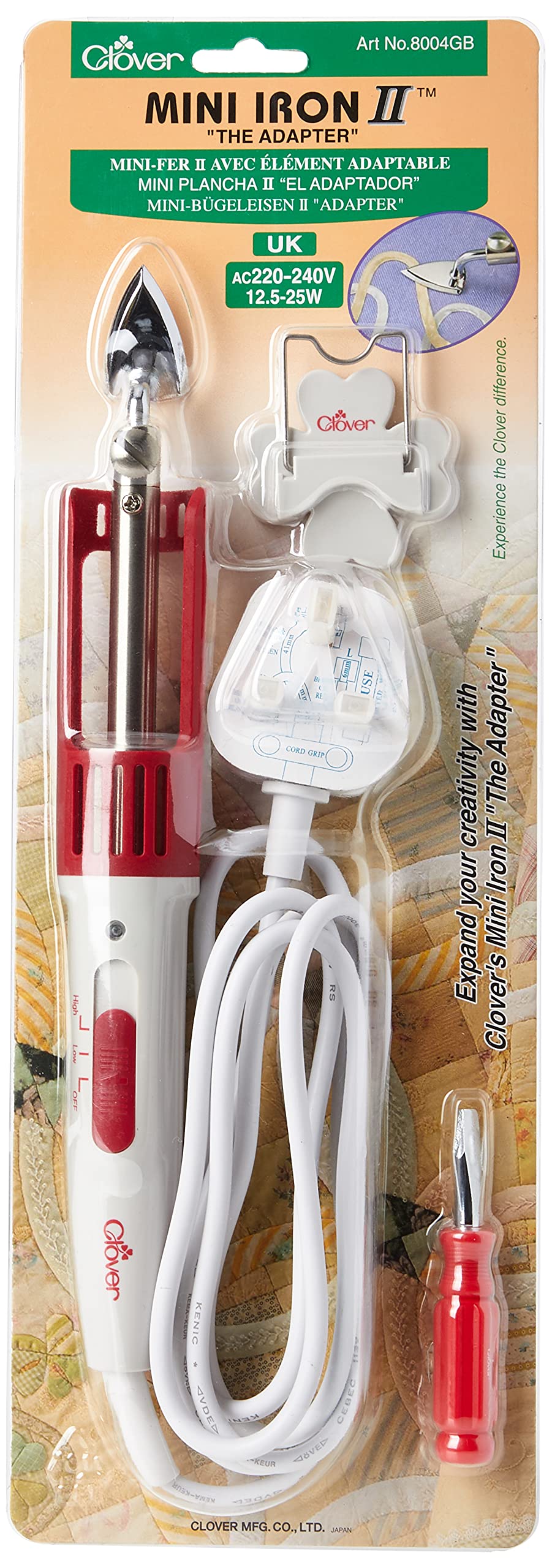 Clover CL8004GB Mini Iron, 1, Red