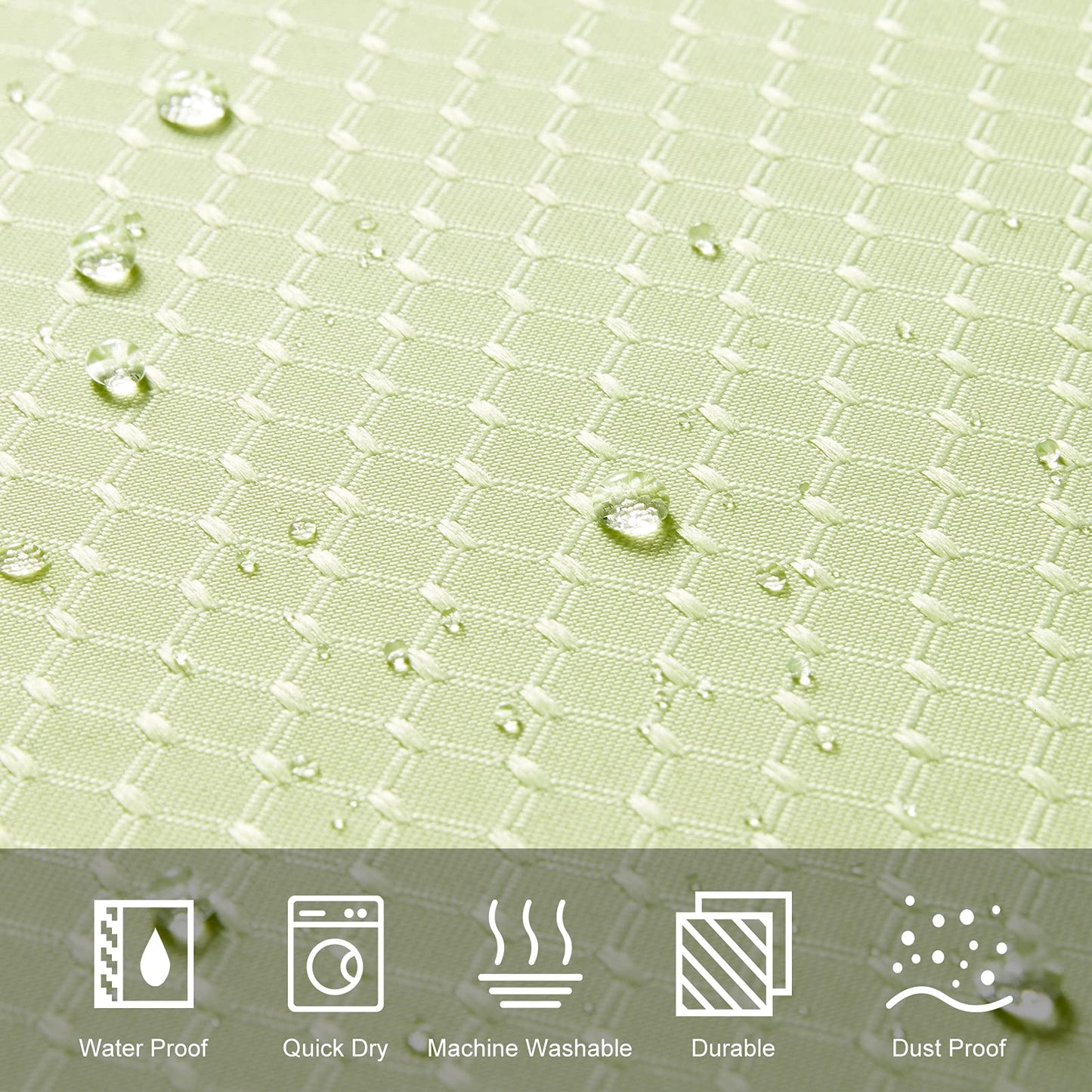 Furlinic Long Shower Curtain Waffle Waterproof Mildew Resistant Yellow Bath curtains Polyester Fabric Weighted for Bathroom with Hooks 71x84 Inch.