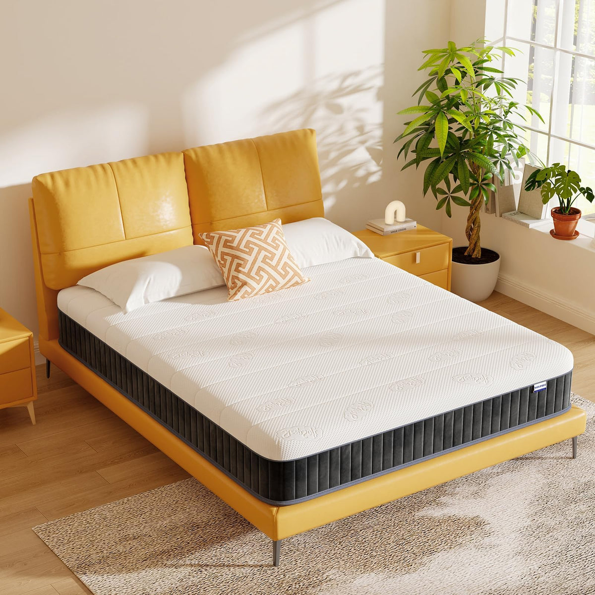 MOLPHIT 10-Inch Single Mattress  The Innerspring Hybrid Memory Foam Bed in a Box for Ultimate Support and Pressure ReliefSingle Size Mattress(190 *