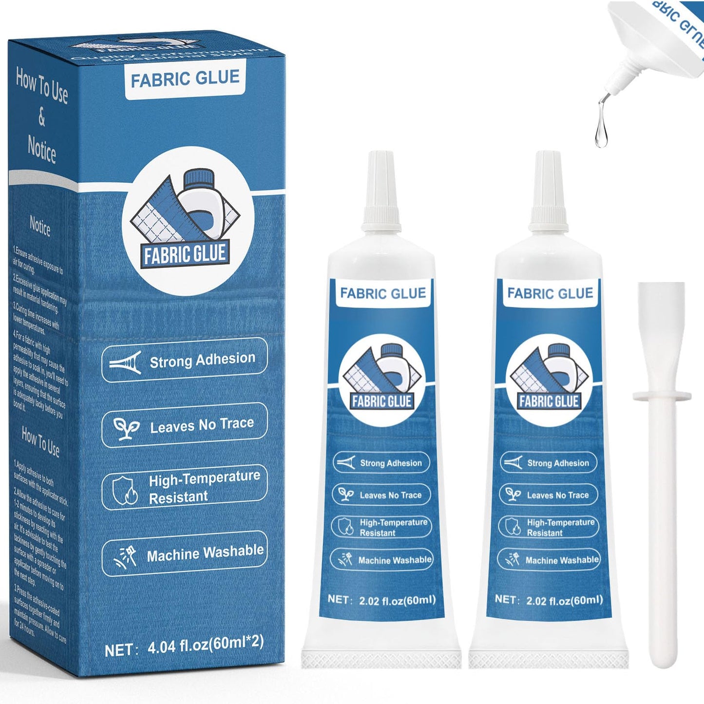 WAN2TLK Fabric Glue Permanent, 120ml Extra Strong Fabric Adhesive, Washable Clear Clothing Glue for Clothes Repairs, Leather, Upholstery, Textile,
