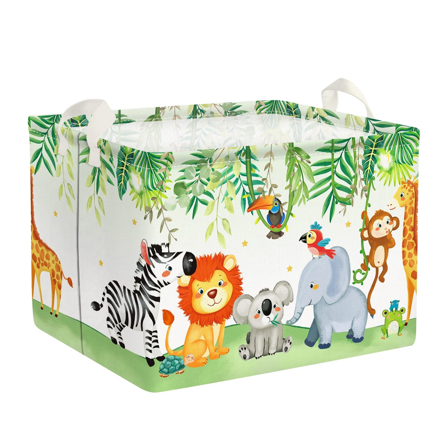 Clastyle 36L Kids Laundry Basket Forest Animals Clothes Toys Storage Box