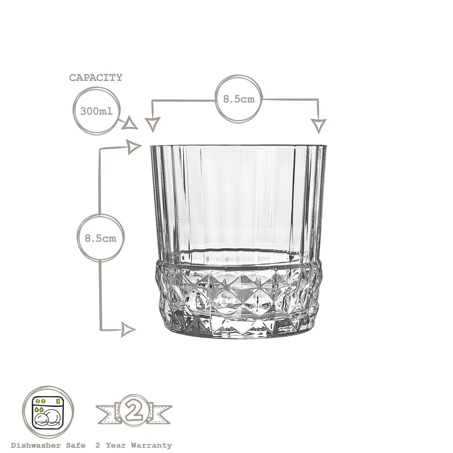 300ml America '20s Tumbler Glasses - Pack of Six