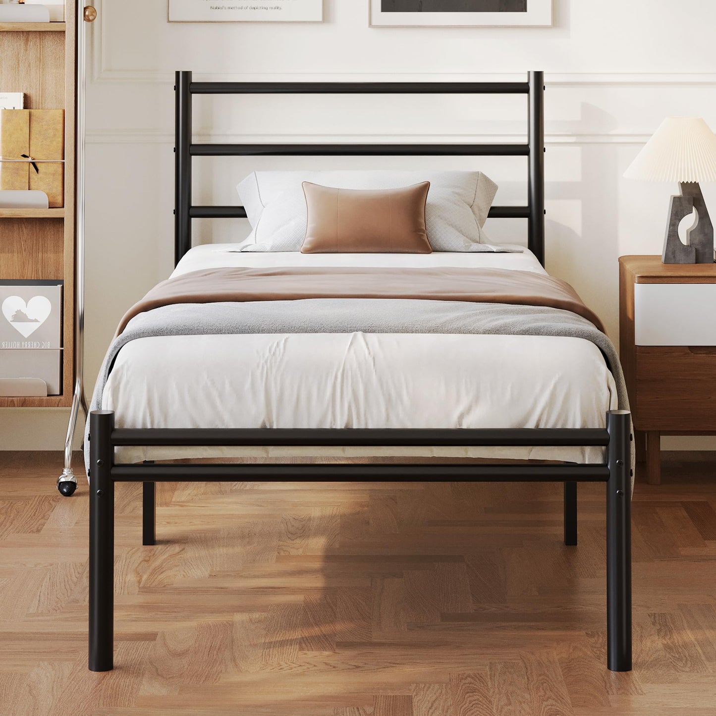 Yicensen Single Bed Frame with Headboard and Footboard